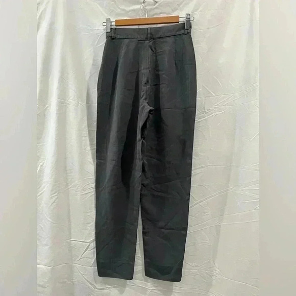 Vintage Banana Republic 100% Silk Gray Pants High Waist Size 2 - Picture 3 of 6